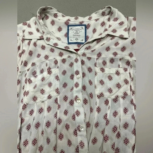 STYLE & CO FLORAL PRINT LONG SLEEVE SHIRT BLOUSE SIZE PETITE M - Picture 4 of 7